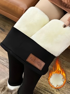 Women's High Elastic Fleece Leggings for Fall Winter - Warm and Comfortable Activewear