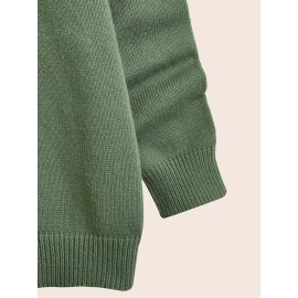 Men's ''G'' Pattern Sweater, Warm Trendy Knit Pullover