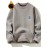 Knitted Plush Lined Sweater, Men's Casual Warm Slightly Stretch Crew Neck Pullover Sweater For Men Fall Winter