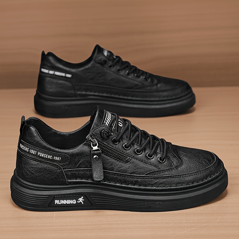 low top skateboard shoes men s trendy solid colour side details 5